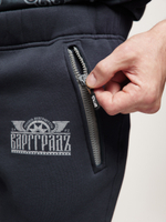 Спорт-брюки Варгградъ мужские тёмно-серые "Звезда с крыльями" с начёсом