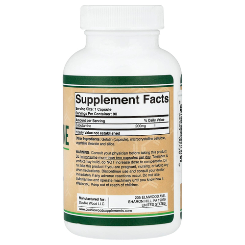 Double Wood Supplements, Sulbutiamine, 200 mg, 90 Capsules