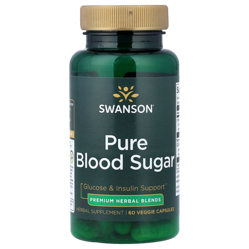 Swanson Vitamins, Чистый сахар в крови, 60 растительных капсул