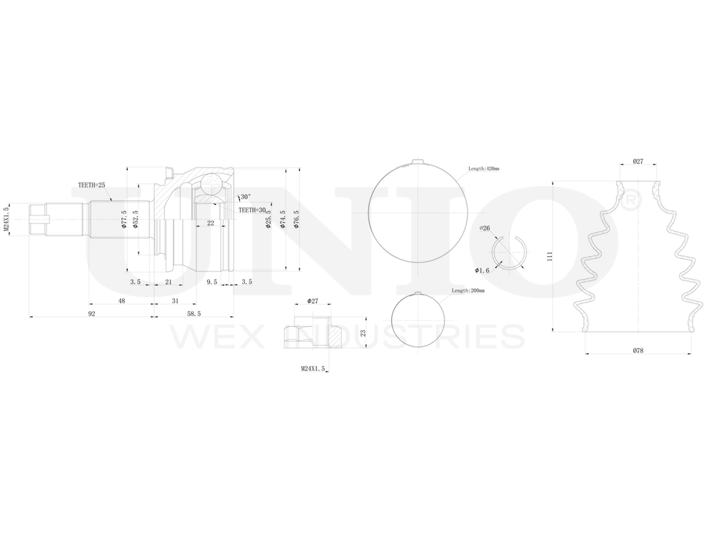 ШРУС внешний UNIO CVJ-20067