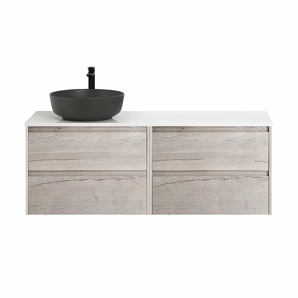 Тумба с раковиной и столешницей BelBagno KRAFT 120 Rovere Galifax Bianco