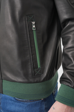 KHIMEONE Мужская кожаная демисезонная куртка (натуральная кожа, овчина)