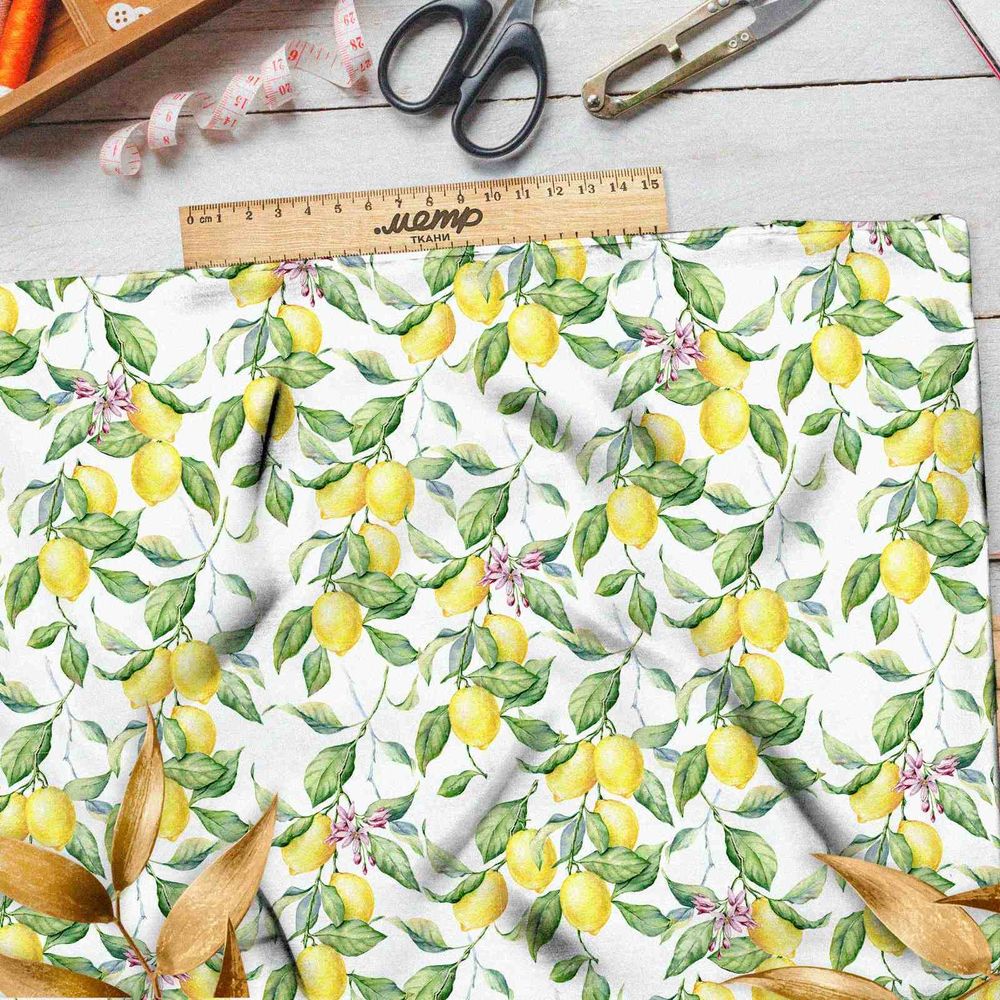 Ткань мембрана акварельные лимоны