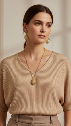 Серьги "Милора" капля с цирконами, оттенок золото