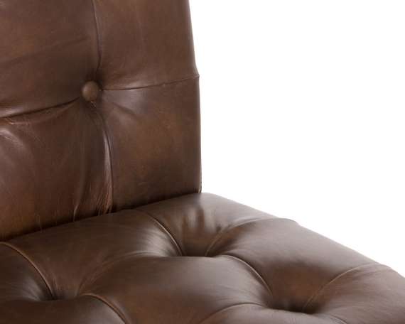 Барный стул RS067, 80 см, коричневая кожа