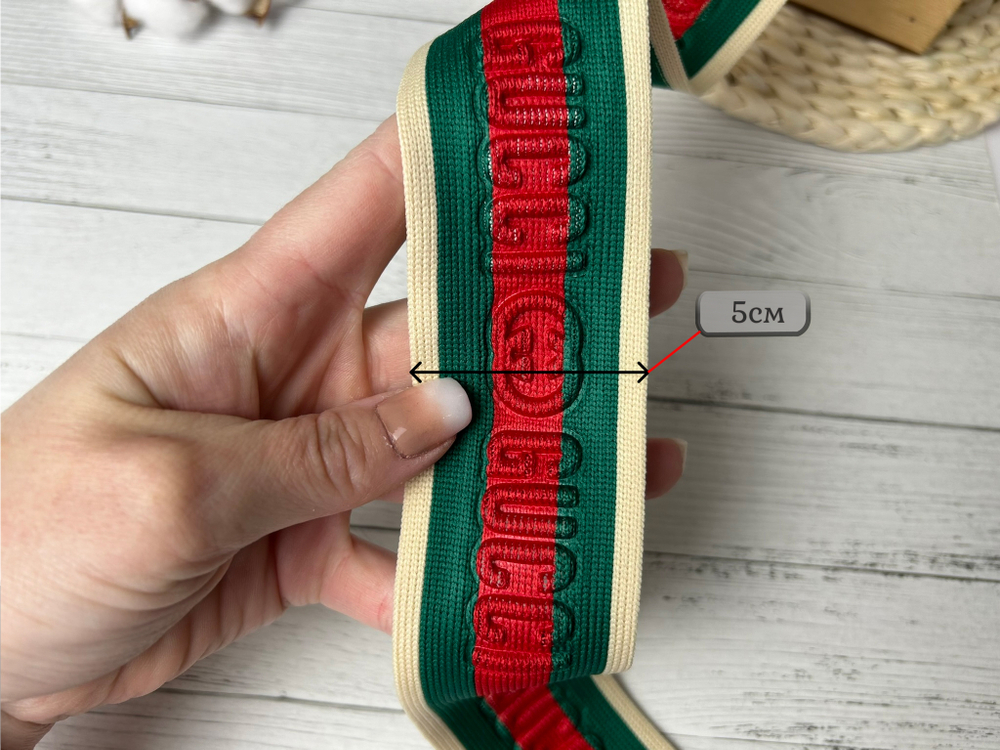 Лампас 3Д GU бж-зелен 5см