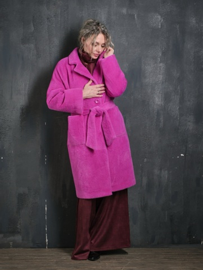 Пальто на подкладке /фуксия  / весна-осень