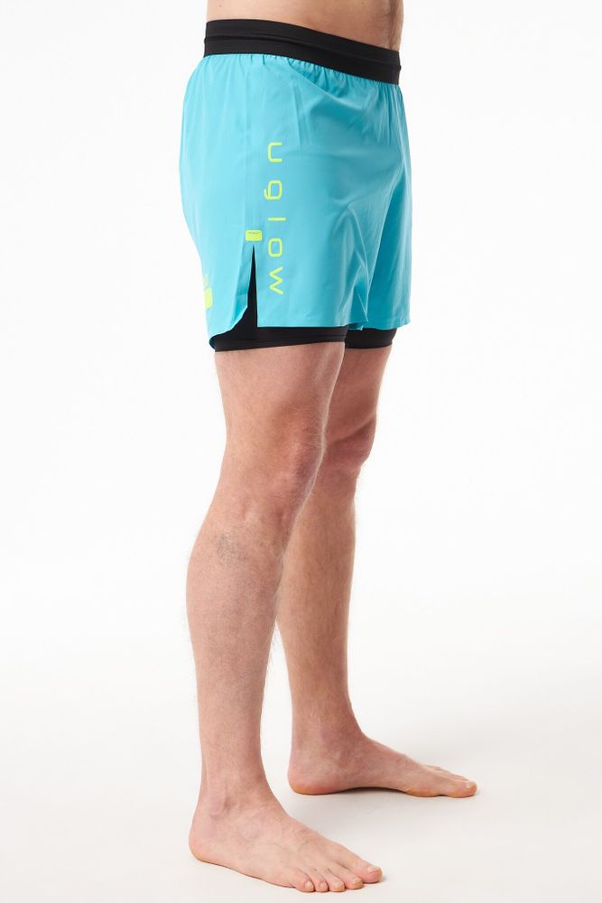 ШОРТЫ МУЖСКИЕ SPEED AERO 5 ELEVATE 2IN1 SHORT | SKYBLUE YELLOW