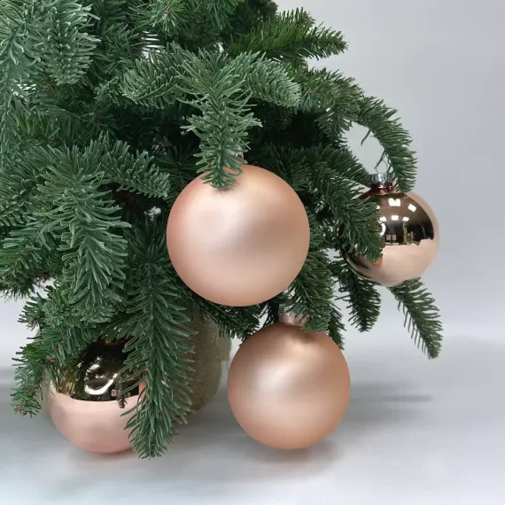 Набор стеклянных шаров Лалик 80 мм., 6 шт., розовый, House of seasons (85716)