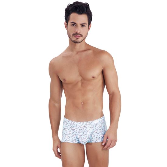 Мужские трусы хипсы голубые с принтом Clever Moda FIGURE TRUNKS 145807