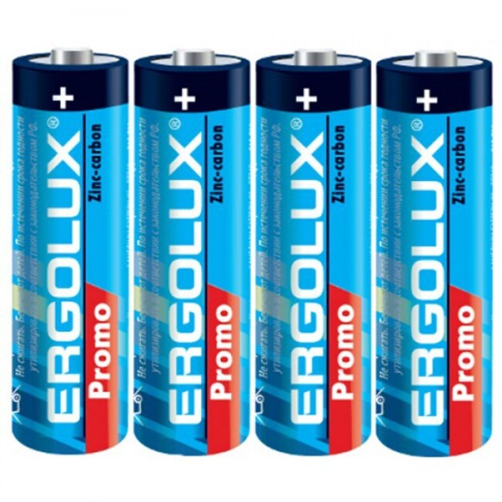Батарейка солевая Ergolux R6, тип AА (4 шт)