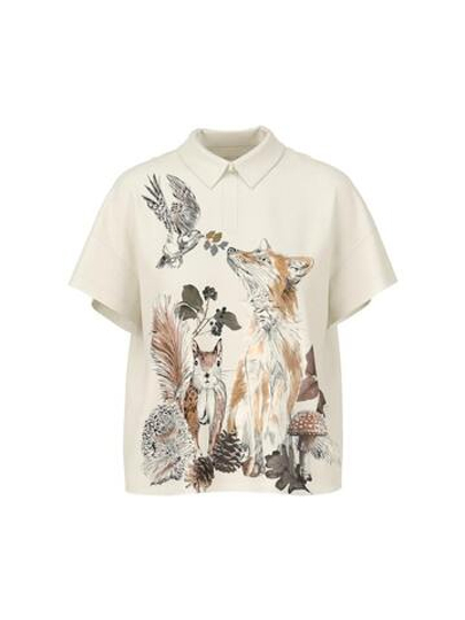 Marc Cain Блуза свободная с акварельным принтом