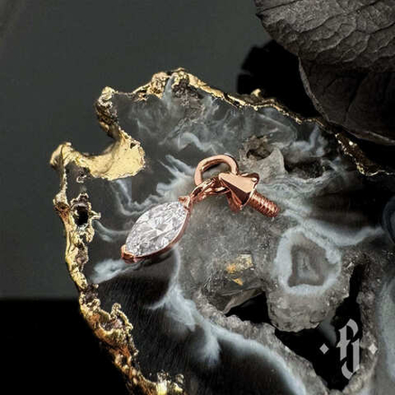 Накрутка "Glow" - Розовое золото - White CZ