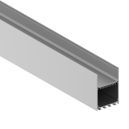 Накладной/подвесной алюминиевый профиль,  50х73, 5х6000. Цвет: Анодированное серебро, серия:DN8HF