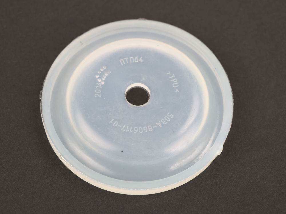 Мембрана цилиндра подъема кузова а/м МАЗ синий полиуретан (ПТП64)