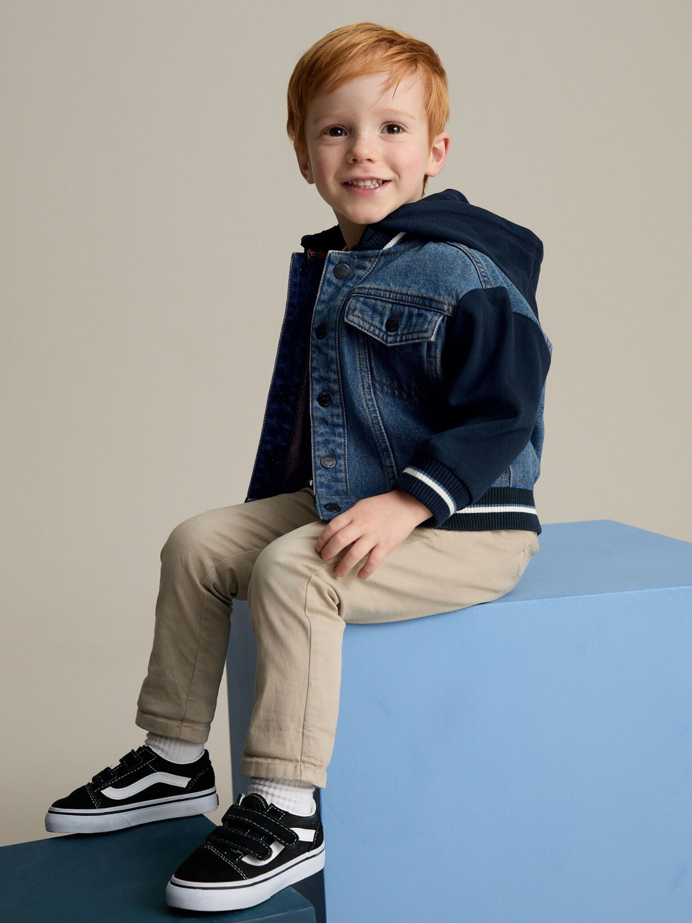 Куртка джинсовая с капюшоном для мальчика Next Q61-744, Темно-синий