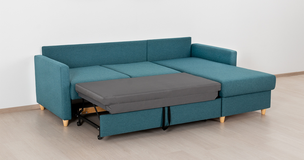 Дилан угловой диван-кровать (темно-зеленый)