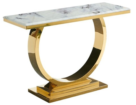 Стол-консоль Ist Casa Лира, 120х40х76 см, небесный белый, золотой