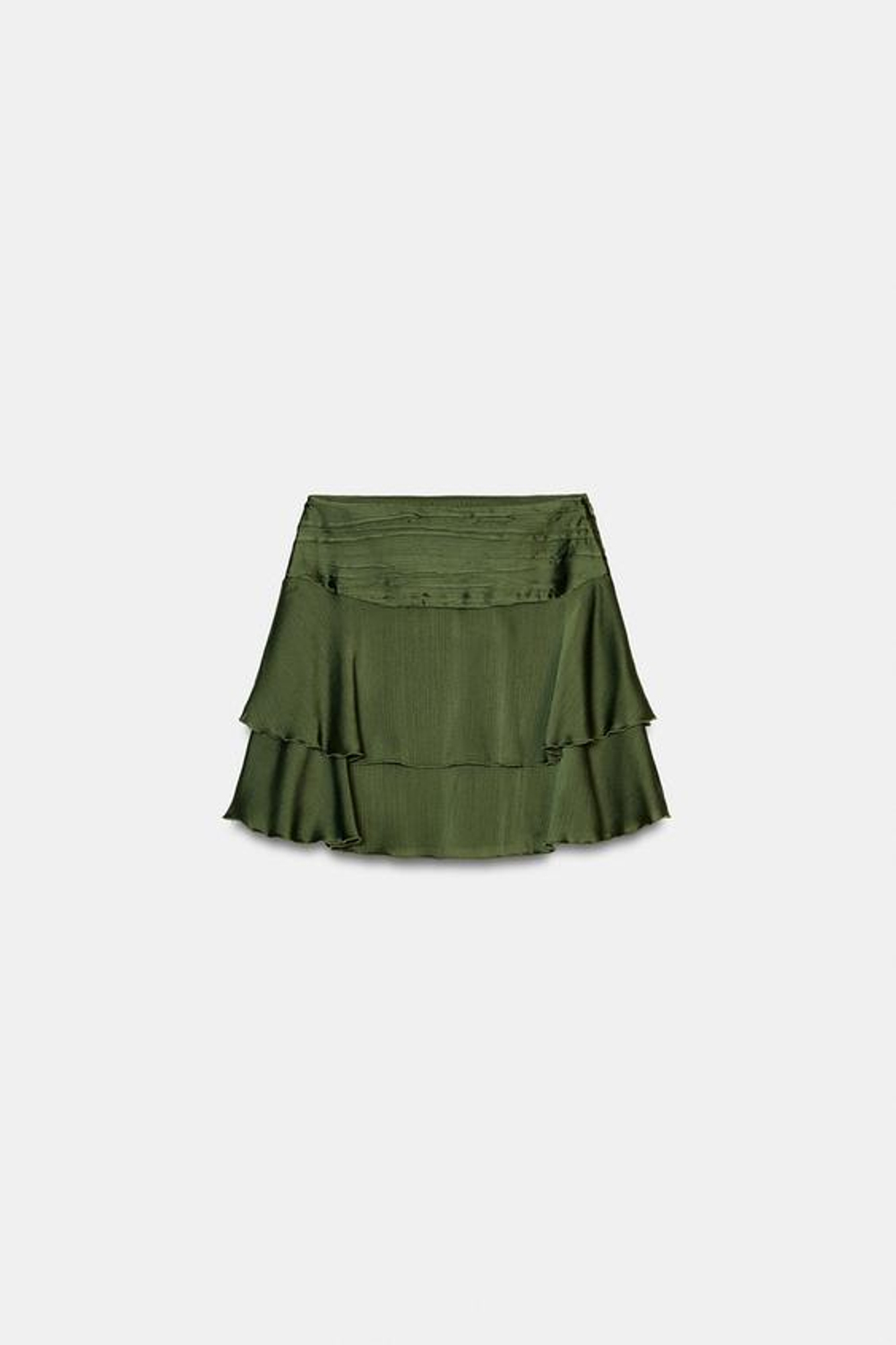 Мини-юбка из атласа с оборками - ZARA