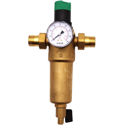 Фильтр VIEIR с регулятором давления и манометром 3/4" для гор. воды (10/1)