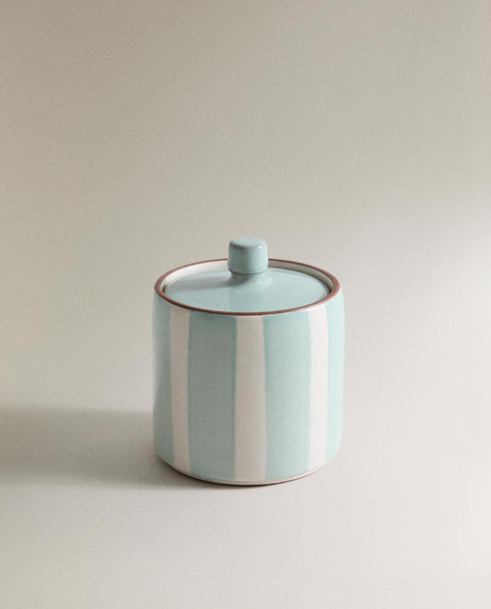 ZARA HOME БАНКА-ОРГАНАЙЗЕР ДЛЯ ВАННОЙ С ВЕРТИКАЛЬНЫМИ ПОЛОСАМИ, СИНИЙ