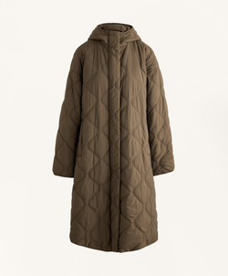 Oysho Длинная утепленная водоотталкивающая куртка FELLEX® с AEROGEL, табачный