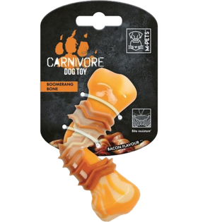 Игрушка для собак Карнивор кость бумеранг, вкус бекона, желтая 15.5*6.1*3.7 см MPets 10650299