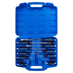 Набор отверток силовых ударных магнитных12пр. (SL: 6.5х38,3х75,5.5х75,6.5х100,8.0х150,10х200мм PH: 2х38,0х75, 1х75, 2х100, 3х150, 4х200мм), в кейсе Forsage F-21310