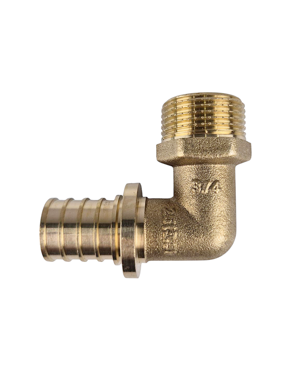 Угольник аксиальный, латунь, наружная резьба,25х3/4", желтый, RTP (80/10)