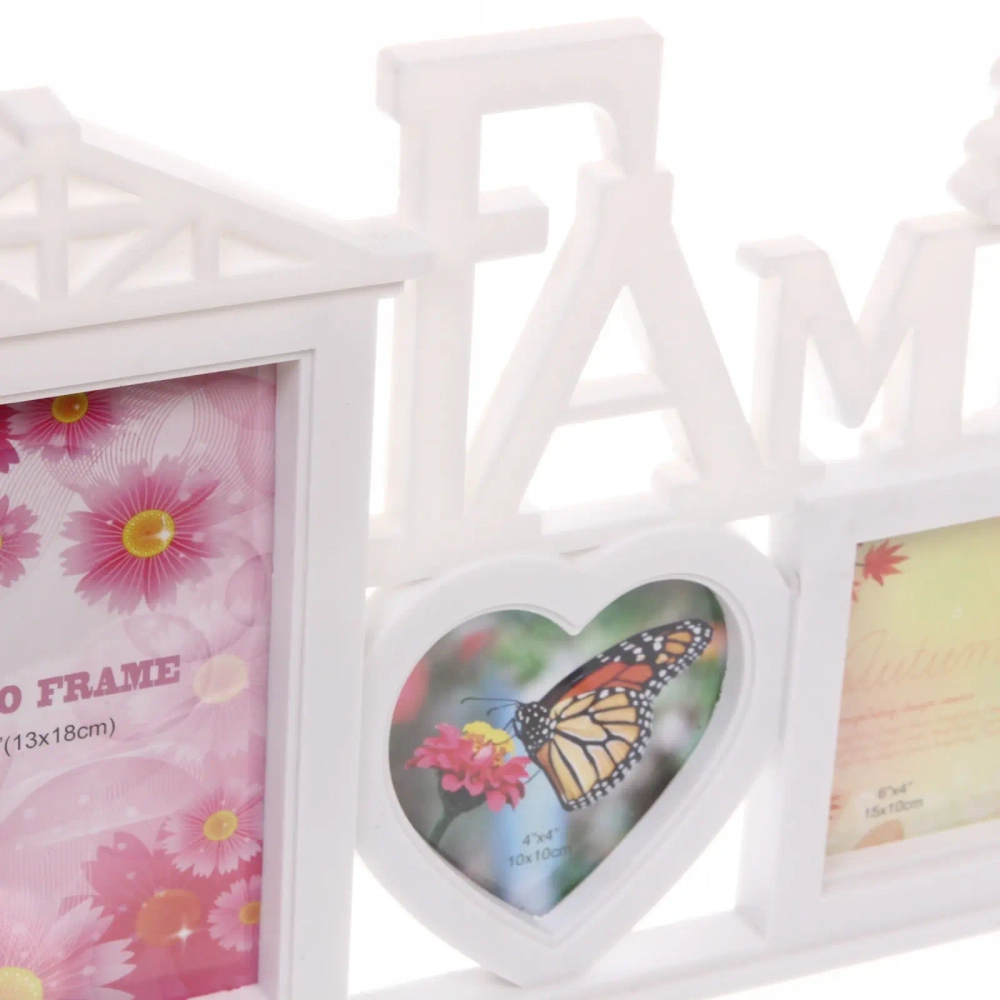 Фоторамка-коллаж 45*25см «Семья», цвет белый, на 3 фото, пластик