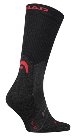 Теннисные носки Head Hiking Crew 1P - black/red