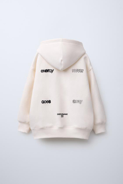 ZARA ХУДИ С ПРИНТОМ «ГРАФФИТИ», ЭКРЮ