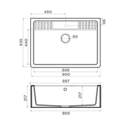 Мойка Kinokawa 90-WH Artceramic/белый