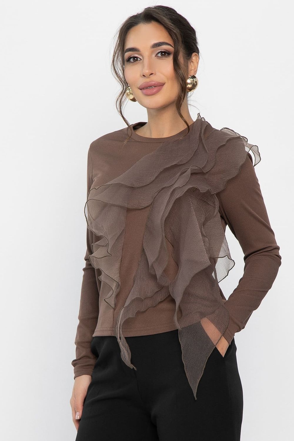 Блуза Риана (коричневая) Б14223-5М LT Collection