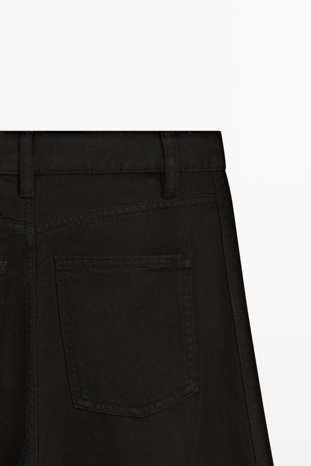 Massimo Dutti Свободные джинсы с широкими штанинами, черный