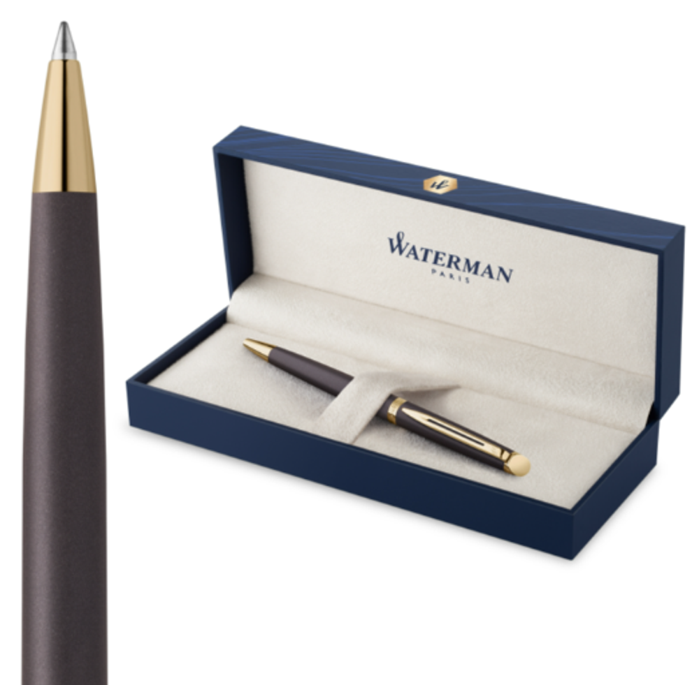 Waterman Hemisphere Metallic Black Lacquer GT ручка шариковая, 1,0мм, подарочная упаковка