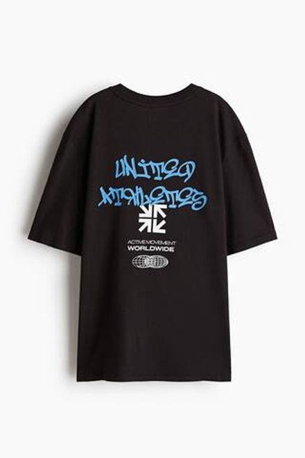 H&M Спортивная футболка с принтом DryMove, черный