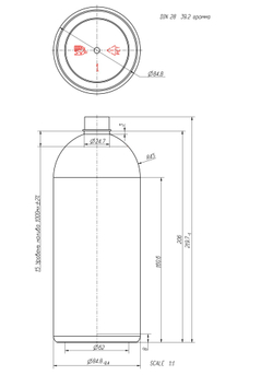 Флакон ПЭТ 1000 мл (28) Италия белый
