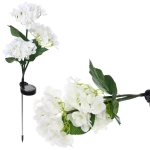 Светильник на солн.батарее (фигура на спице с подсветкой) «Кустовая гортензия» 75 см, Белый (свечение белое)