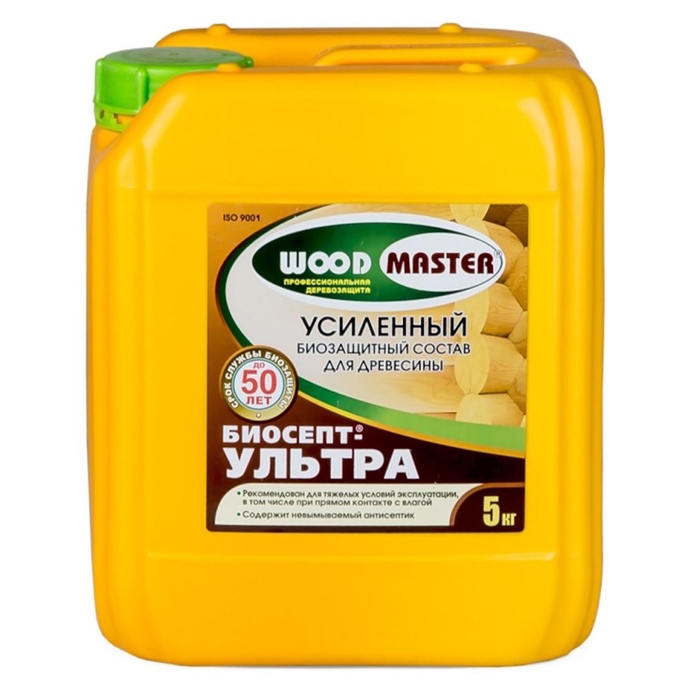 Пропитка по дереву WOODMASTER Биосепт-ультра фисташк.цв.  5л  (Рогнеда) !!! НЕМОРОЗОСТОЙКАЯ от + 5 С