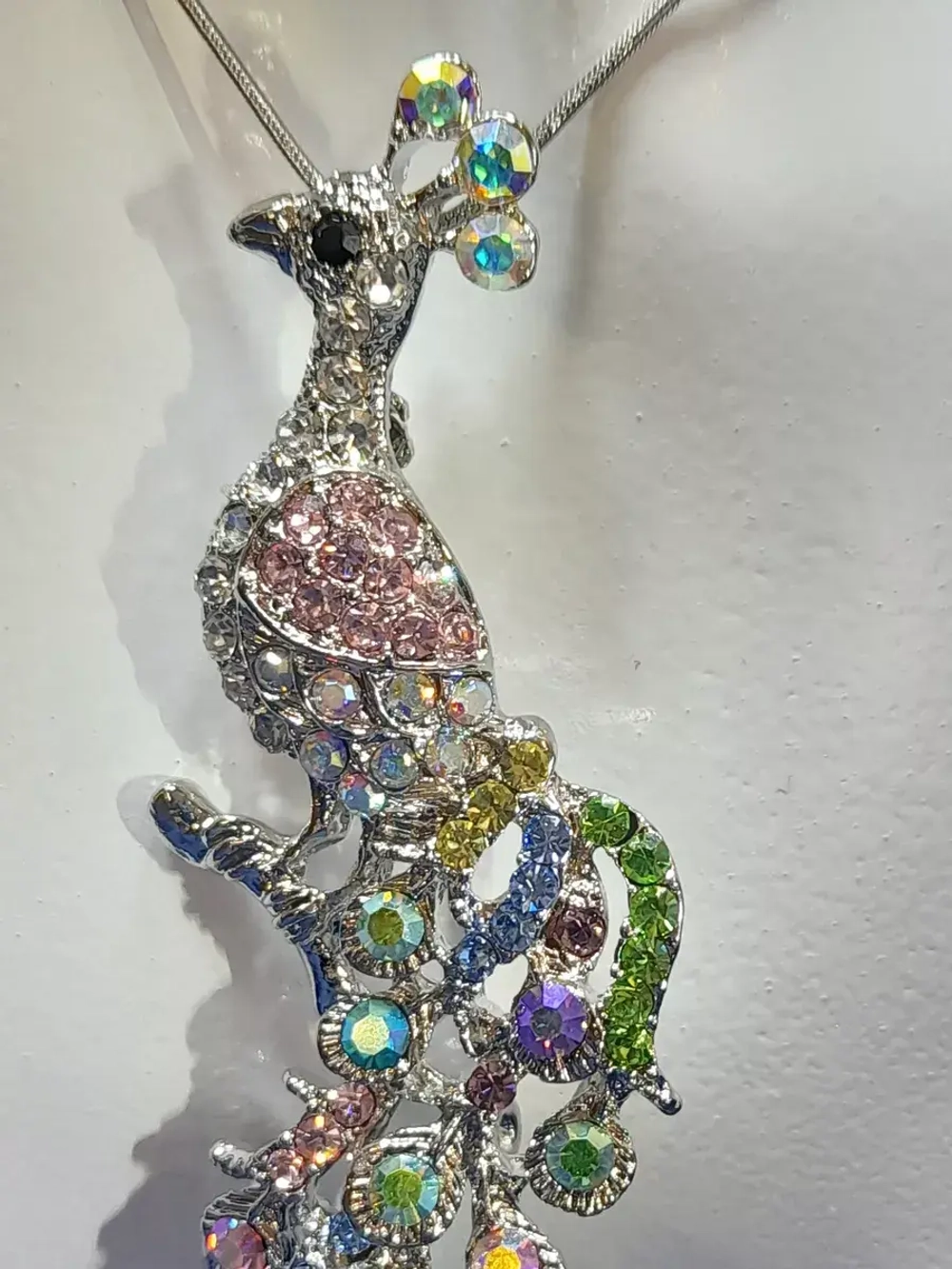 Брошь-кулон Жар-птица на ветке серебро