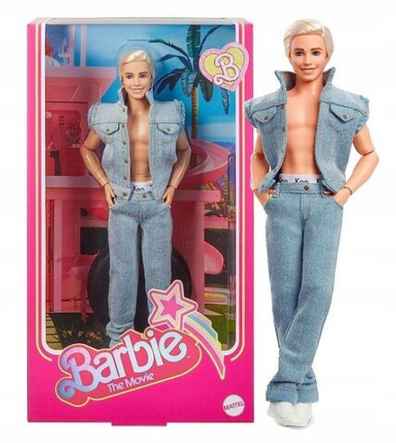 Кукла Barbie Mattel THE MOVIE DOLL кинокукла КЕН в джинсовом костюме из фильма HRF27
