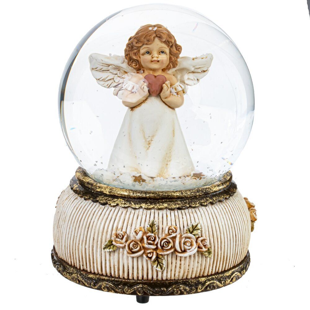 GAEM Фигурка декор в стекл шаре "Ангел" (муз с ключ), D 10 см, L10,5 W10,5 H14 см
