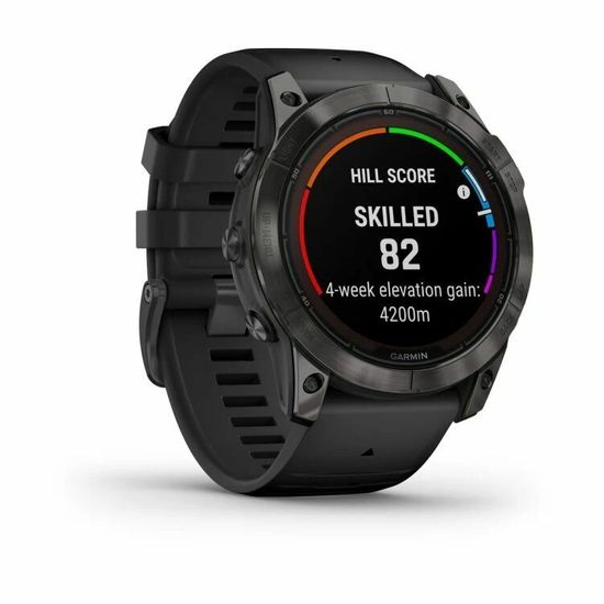Часы Garmin Fenix 7X Pro - Sapphire Solar Edition, Carbon Gray DLC Titanium with Black Band 010-02778-11