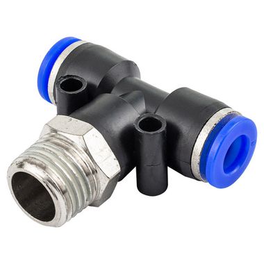 Фитинг Т-образный для пластиковых трубок 6мм с наружной резьбой 1/4'' Forsage F-SPB06-02