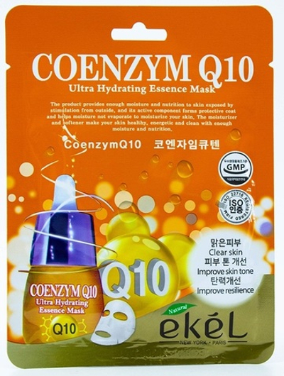 EKEL,Маска салфетка д/лица.Коэнзим Q10 25мл.