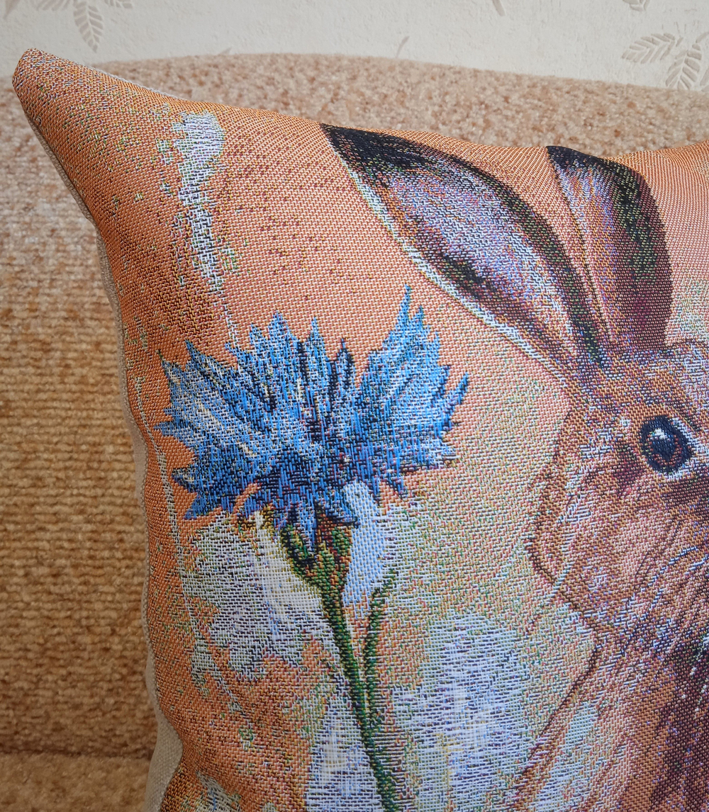 Декоративный гобеленовый чехол для интерьерной подушки Василек 38*38