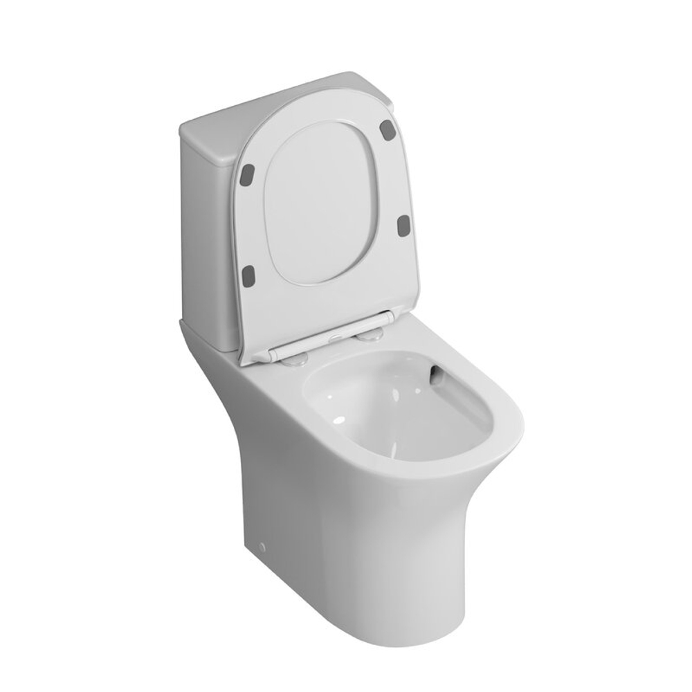 Унитаз напольный Grossman Classic GR-4465SQ-K26 (650х355х790) безободковый,белый с тонкой крышкой,микролифт,смыв торнадо,2 места