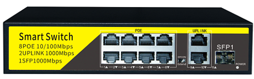 POE-803G-1 коммутатор PoE 8+2 гигабитных порта +1 SFP, металлический корпус