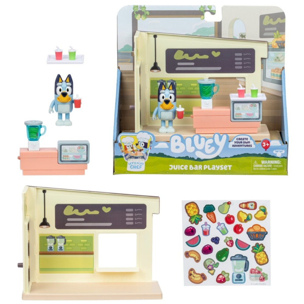 BLUEY Blue - Стойка с соками JUICE SHOP + фигурка собачки BLU18920